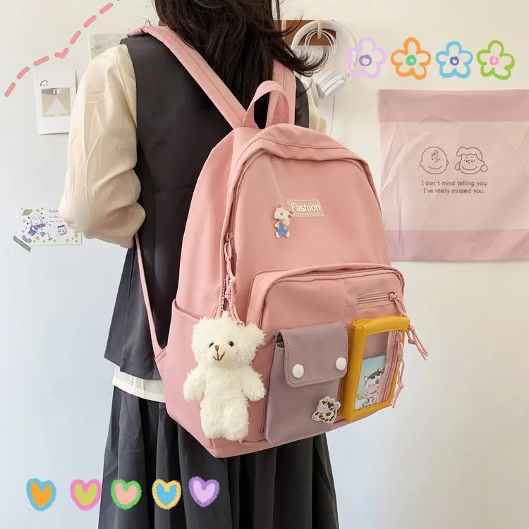 Японский рюкзак в стиле преппи для женщин нейлоновый милый школьный ранец с