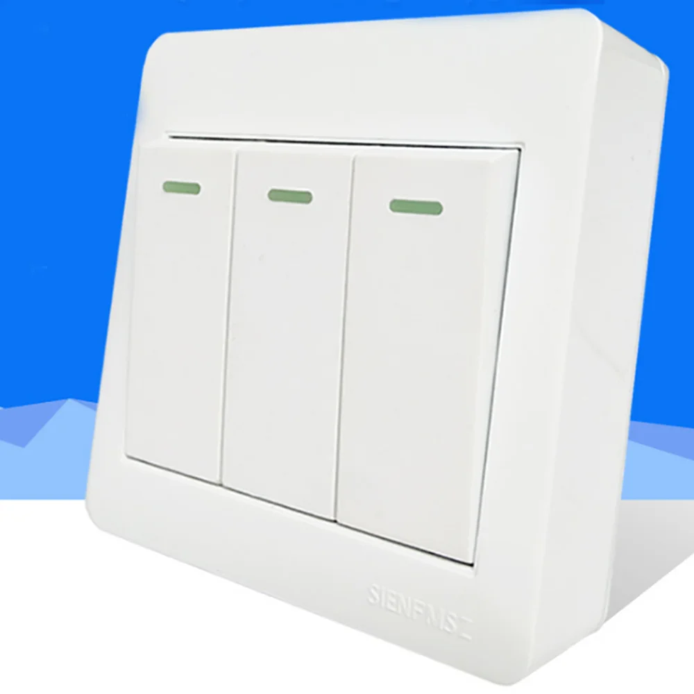 3-х клавишный 1-ходовой 2-ходовой переключатель для поверхностного монтажа