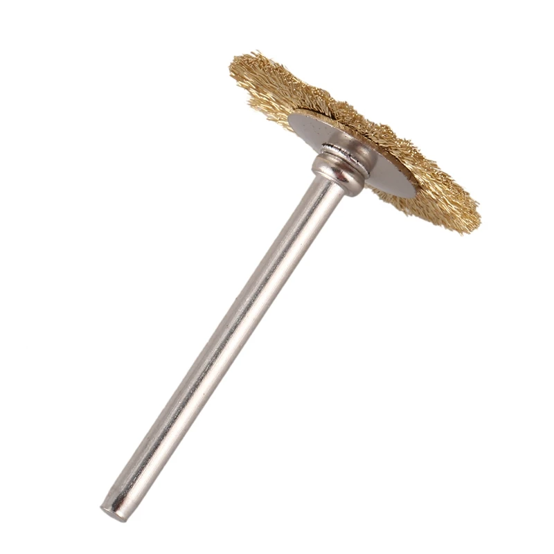 

10 x Brass Wire Brush Round Brushes Disc Brush Pot Brush for Dremel 25MM