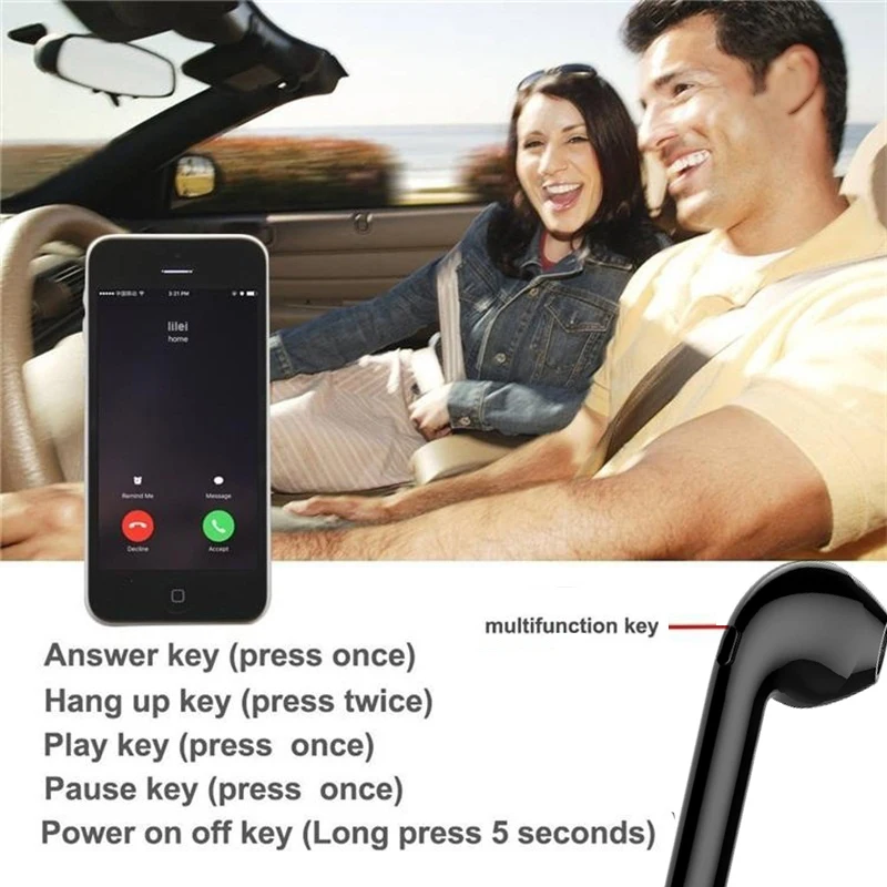 Bluetooth 5,0 наушники i7 Наушники Спортивные Беспроводные наушники для samsung Xiaomi Mi Redmi; Huawei Honor Vivo Oppo одно правое ухо