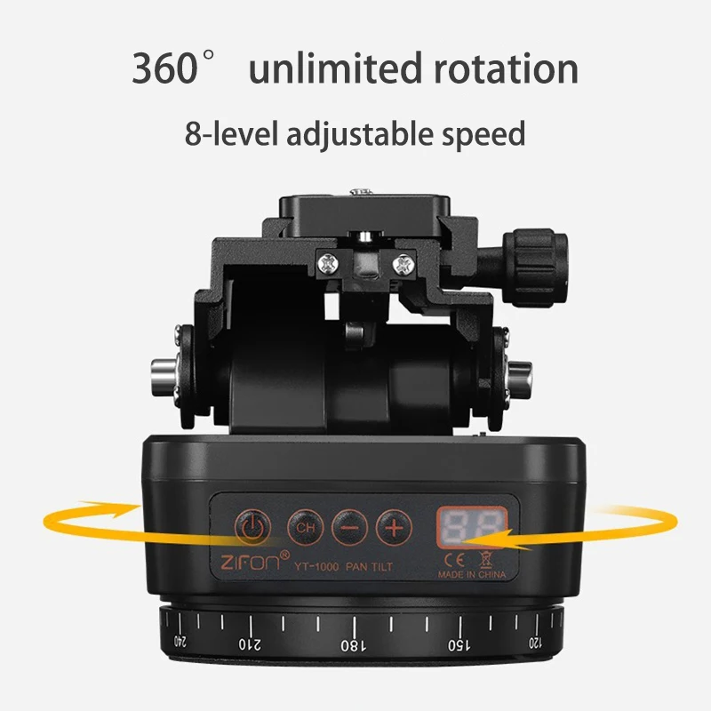 

New YT-1000 Panoramic Automatic Tripod Head Stabilizer Motorized Pan Tilt Rotating Remote Control For Smartphone DSLR Cameras