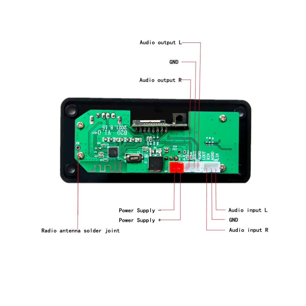 6V-12V MP3 Module WMA Decoder Board Big Color Screen 12V Wireless Bluetooth 5.0 Audio USB TF Radio For Car Recording | Электроника