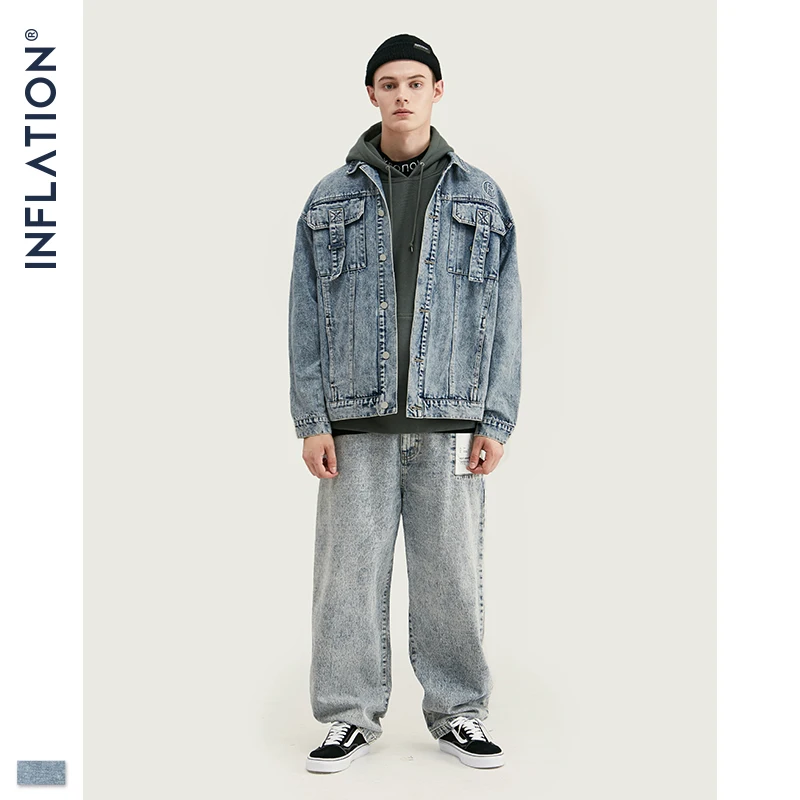 Мужская джинсовая куртка с вышивкой в стиле хип хоп Bck пэчворк верхняя одежда