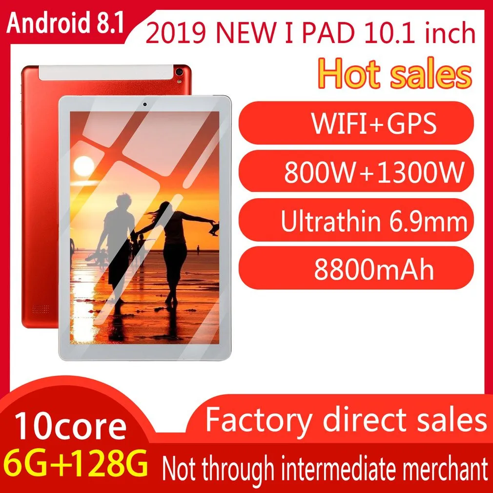 P10 модный планшет 10,1 дюймов HD с большим экраном Android 8,10 версия модный портативный планшет 6G+ 128G красный планшет с европейской вилкой