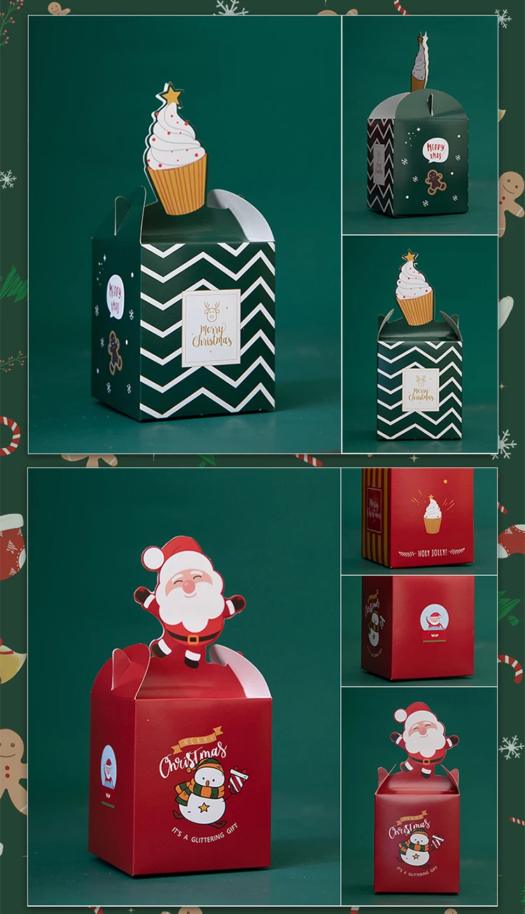 

20pcs Christmas Gift Boxes Santa Claus Candy Box Merry Christmas Boxes Bags for Home New Year Xmas Decor Kids Gifts