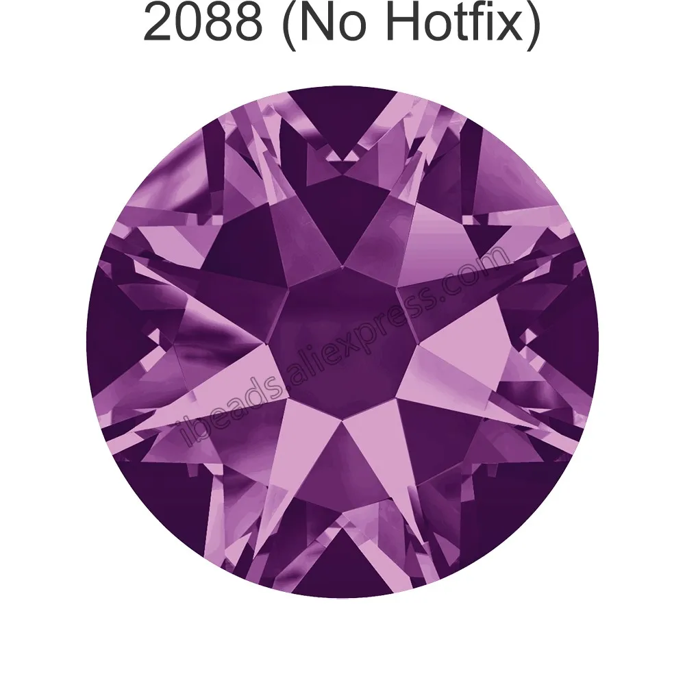 Amethyst 204 F 24 шт.) Оригинальные кристаллы Swarovski 2058 XILION 2088 XIRIUS Rose без горячей фиксации стразы с плоской задней частью для украшения ногтей - Цвет: Amethyst 204 F