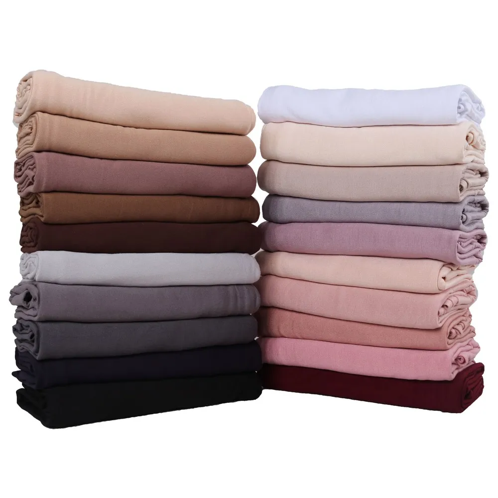 

10 day delivery 170X60cm Plain Cotton Jersey Hijab Scarf Shawl Solid Color With Good Stitch Stretchy For Women Scarves
