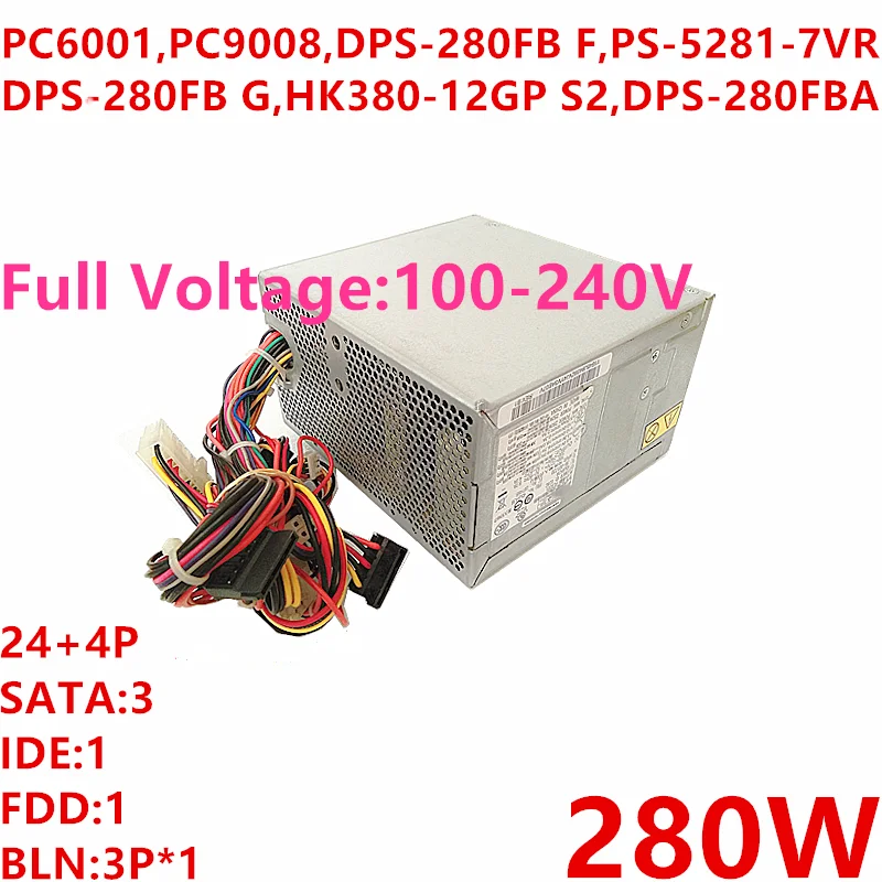 

New Original PSU For Lenovo M58 57 280W Power Supply PC6001 PC9008 DPS-280FB F PS-5281-8VE DPS-280FB G HK380-12GP S2 DPS-280FB A