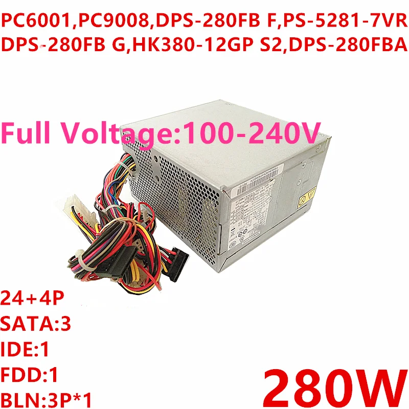 Новый оригинальный блок питания для Lenovo M58 57 280W PC6001 PC9008 DPS 280FB F PS 5281 8VE G HK380 12GP S2