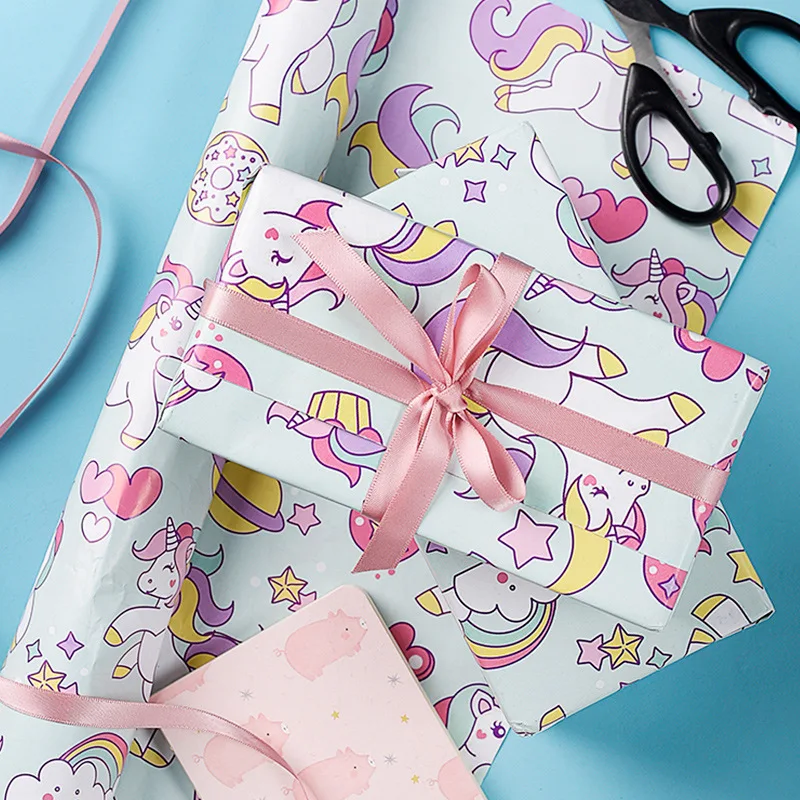 10 шт. Единорог печати Беби Шауэр детский подарок на день рождения оберточная