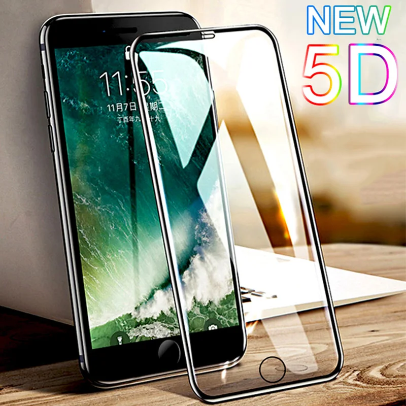 5D закаленное стекло для iPhone 11 Pro Max 8 Plus полное покрытие Защитное 7 X экрана на 6 6s