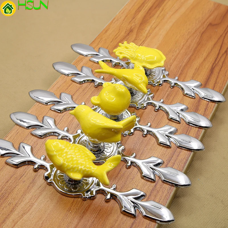 1 шт. новое поступление керамическая ручка с мультяшным животным для детской