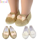 Кукольные туфли Dolltalk 2019, новый дизайн, изысканные туфли для кукол 8*4 см, из искусственной кожи, с белым бантом, для русской куклы