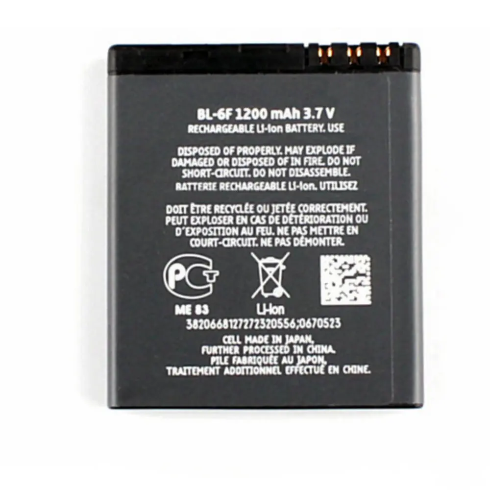 BL-6F батареи 1200mAh для Nokia N78 N79 N95 6788 6788I Высококачественная сменная батарея