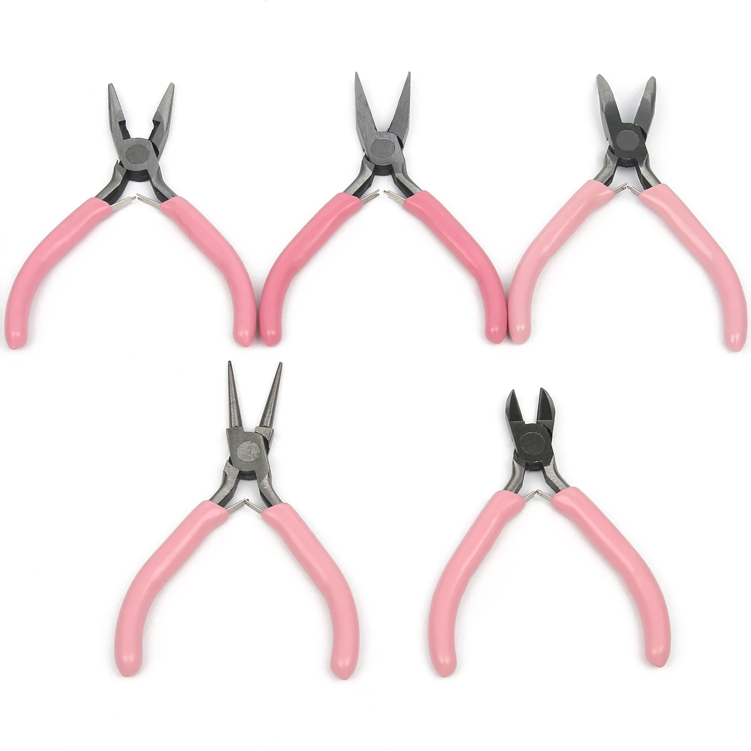 

Jewelry Tools Pliers Stainless Steel Diy Accessories Hardware Tools Pink Vice Black Round Head Pointed Nose Pliers
