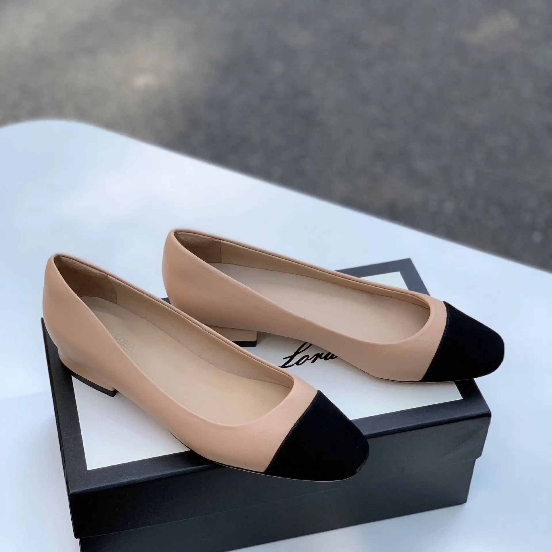 

Women's shoes small color matching four seasons solid low top spring women's daily thick heel low heel