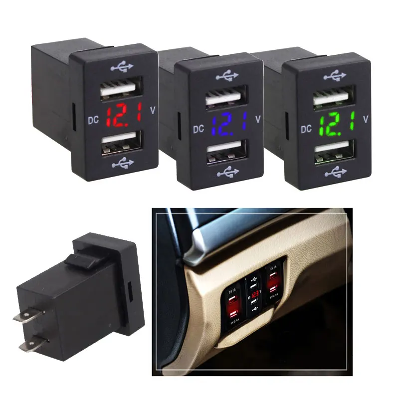 Автомобильное зарядное устройство USB вольтметр долговечное автомобильное для