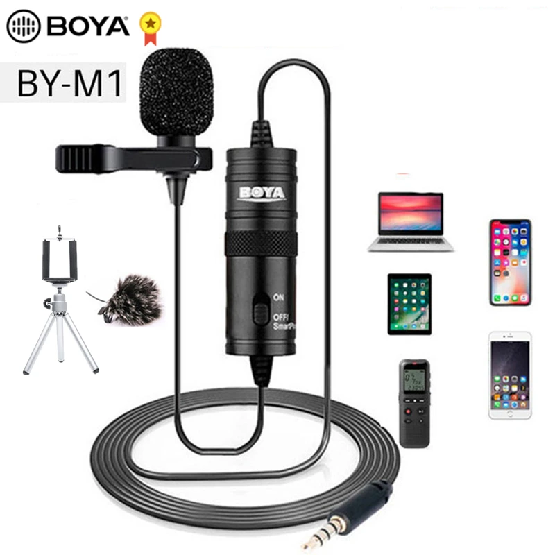 Петличный микрофон BOYA BY M1 6 м конденсаторный мини 3 5 мм для iPhone Android DSLR