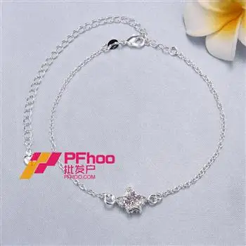 

Fashion silver star anklet SPA012-B purple SPA012 in Europe and America