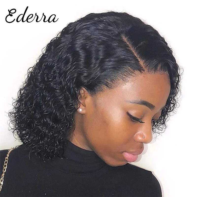 Brazilian Deep Wave Lace Bob Wigs Pre Plucked Baby Hair Human Hair Wigs Water Curly Short 13x4 150% Bob Wigs For Black Women