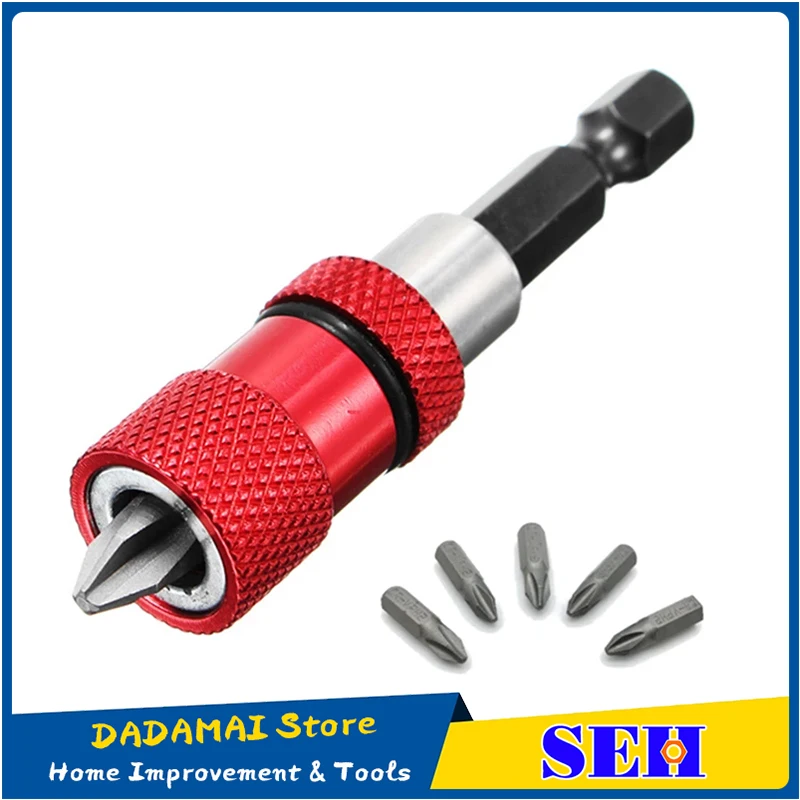 

1/4 Inch Hex Driver with 5pcs PH2 Scewdriver Bits Adjustable Screw Depth Magnetic Screwdriver Bit Holder