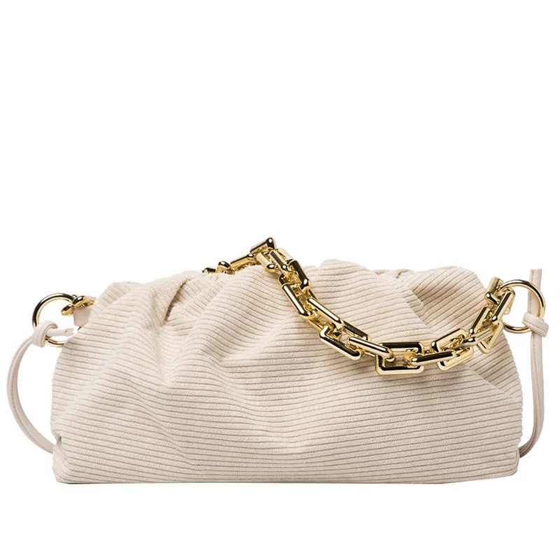 

New fashion ladies corduroy light chain handbag 2021 all-match light luxury messenger shoulder bag ladies fashion clutch wallet