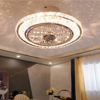 crystal ceiling fan with light led with remote control dimmable decorative lamp childrens bedroom living dining indoor office