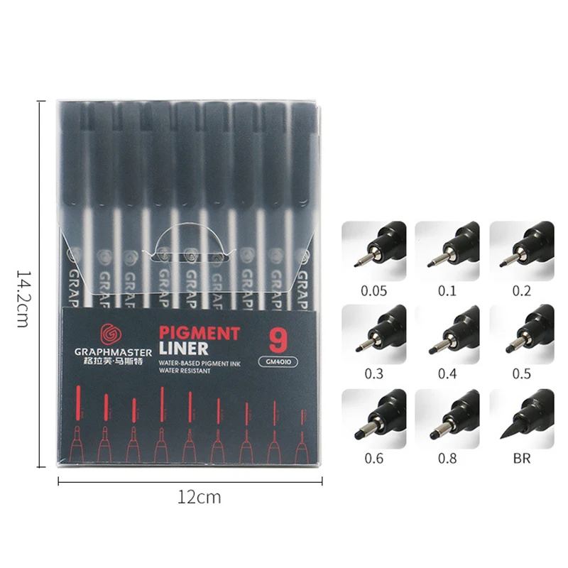 

Black Micron Pen 3/6/9Pcs Hand Lettering Card Ink Fineline Pens Set Waterproof Needle Hand-Drawn Design Sketch Drawing Sketching