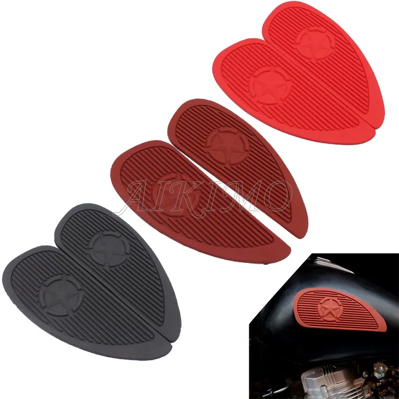 Универсальный ретро мотоцикл Cafe Racer газовый топливный бак резиновая наклейки Pad