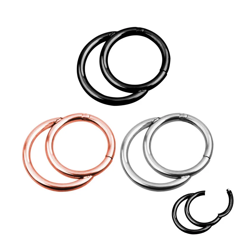 Opal Septum Piercing Clicker 16G Crystal Ring for Tragus, Daith, Helix - Surgical Steel, 1 or 2 Pieces image 3