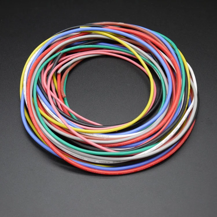 

26AWG UL3239 Silicone Rubber Wire OD 1.5mm Flexible Insulate Soft Electron lamp DIY Cable Tinned Copper High Temperature 3KV