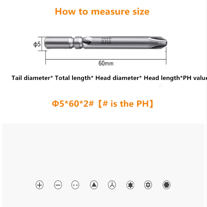 

HHB 10pcs 4mm Screwdriver Bit Set PH1 PH2 Cross Head Phillips Alloy Steel Electric Driver Hand Tools Magnetic Screwdriver
