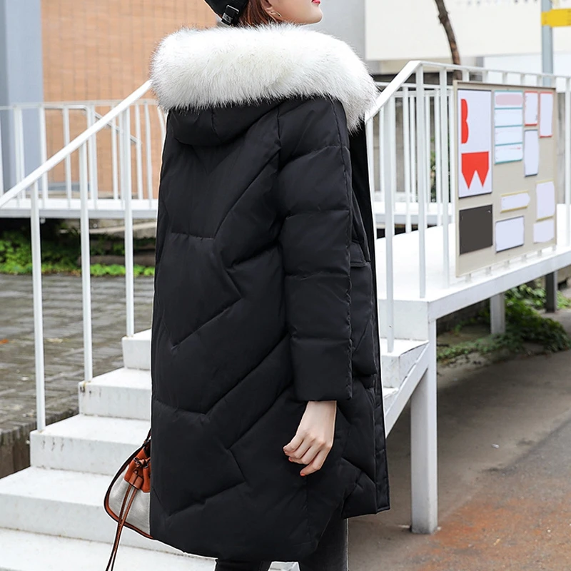 RealShe/женское пальто размера плюс с капюшоном длинный рукав зимняя женская парка
