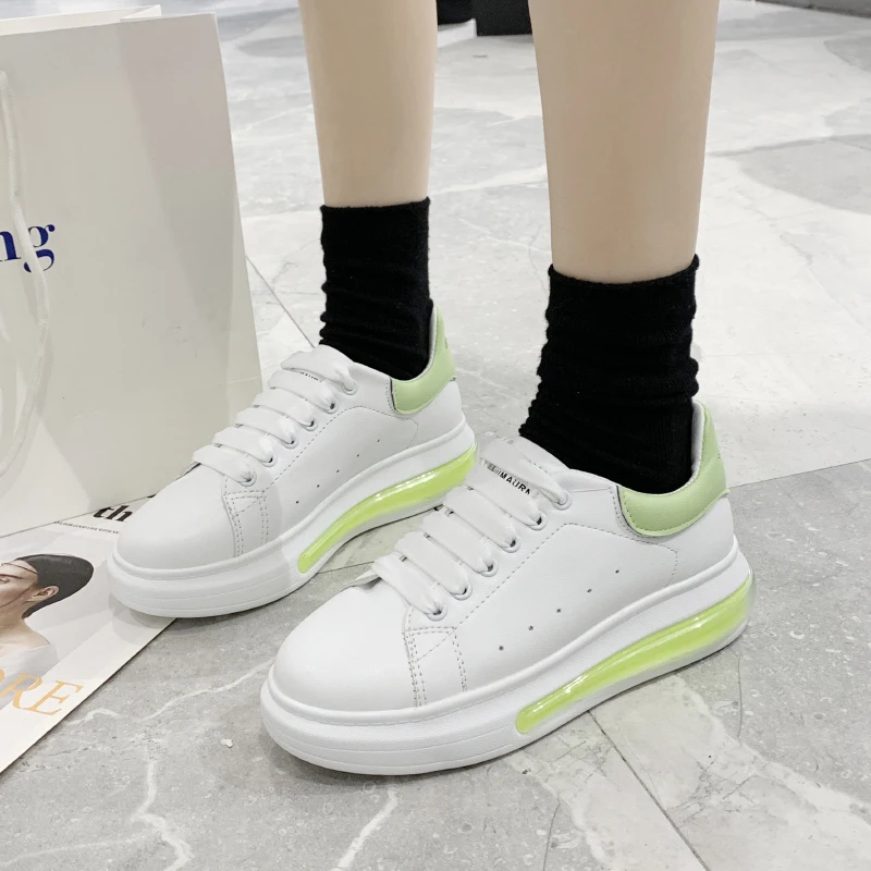 Женские кроссовки высотой 4 см/1 56 дюйма модные белые из искусственной кожи