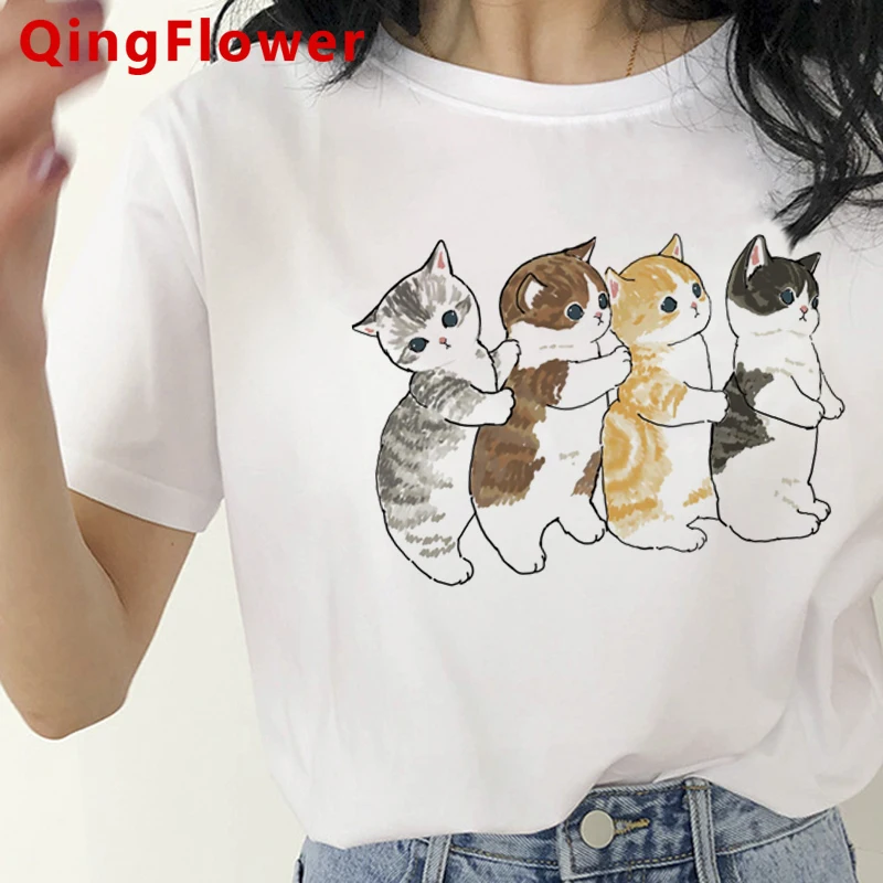 

Kawaii Cat clothes t shirt women couple tumblr plus size top tees t-shirt harajuku kawaii