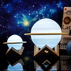 Новый 3D принт лампа Сатурна как лунный свет ночной Светильник для Луны светильник с 3 Цвета 16 Цвета Перезаряжаемые удаленного подарки дропшиппинг