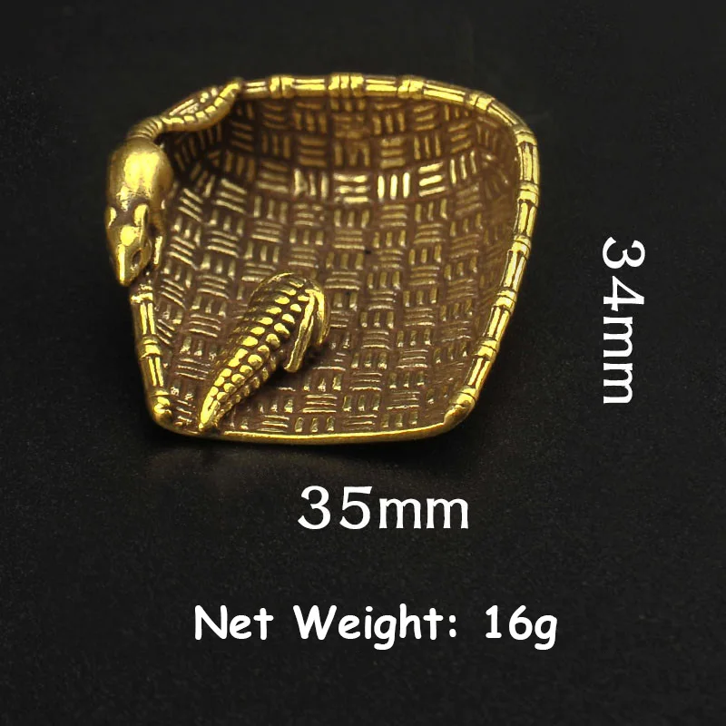 Брелки из чистой меди Duspan крыса крадущая Кукуруза ручная работа Подвески