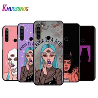 lovely devil girl for xiaomi redmi note 4 4x 5 5a 6 7 8 8t 9st 10 10s 5g global version por max black silicone soft phone case