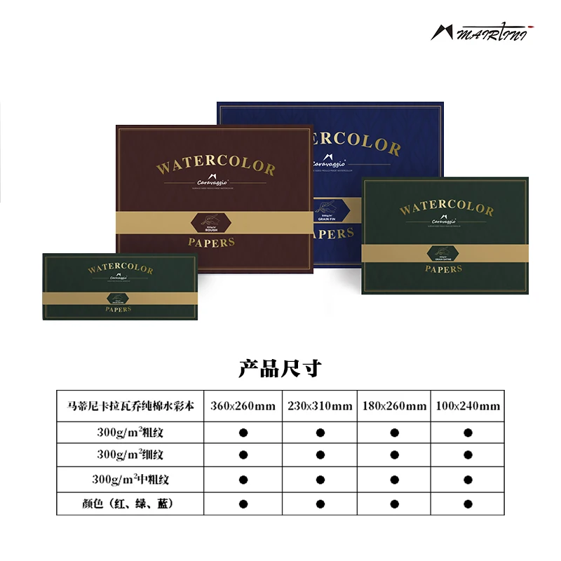 

Martini caravaggio эскиз книга 100% хлопок aquarela 300 г/м2 ученические весы для акварели материал для акварели