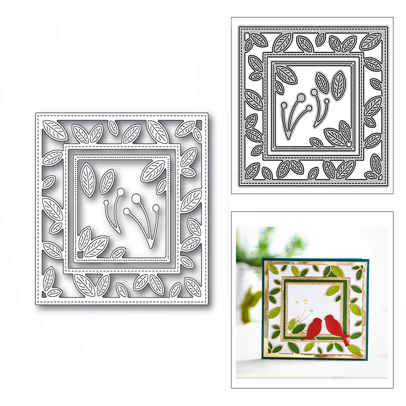 

New Nesting Square Petite Leaf Frame 2020 Metal Cutting Dies for DIY Scrapbooking and Card Making Decor Embossing Craft No Stamp