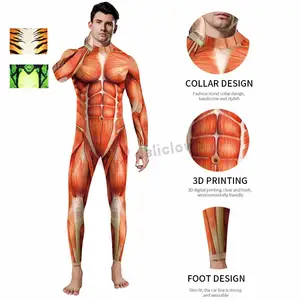 sexy men halloween costumes animal party zentai catsuit suit tiger snake 3d print muscle cosplay bodysuit jumpsuits free global shipping
