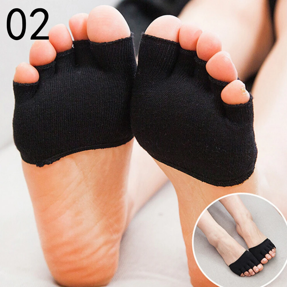 

1 Pair Invisible Non Slip Toe Half Grip Heel Five Finger Socks Health Care Accessories Feet Care Tools