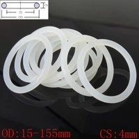 white food grade silicon rubber o ring seals washer cross section 4mm od 15 155mm