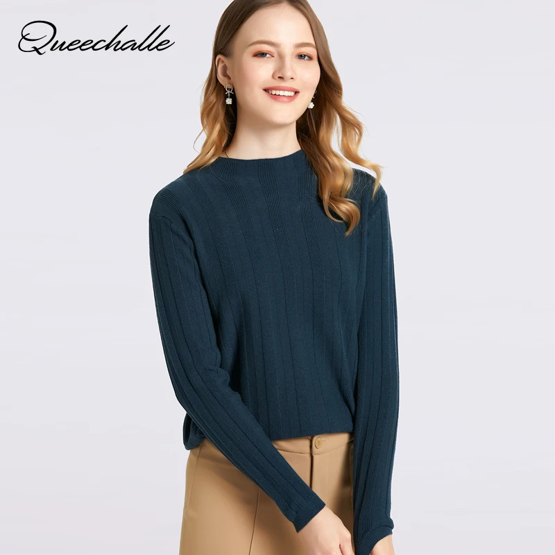 Женский трикотажный свитер в рубчик повседневная мягкая рубашка с длинным