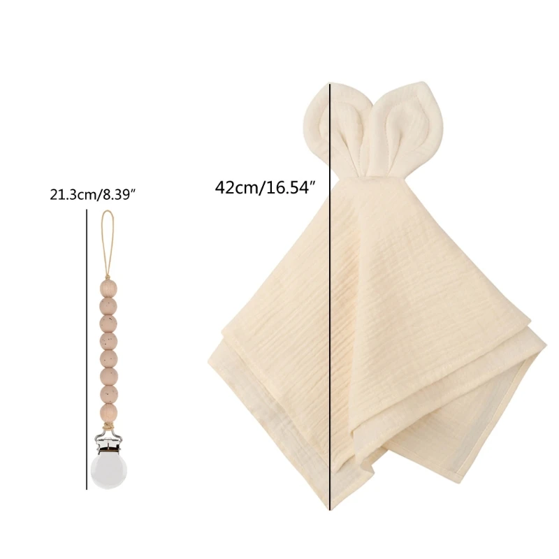 

4 Pcs Baby Birthday Gift Beech Wooden Teether Suit Toys Baby Cotton Bib Soothe Appease Towel Kids Products With Box Set