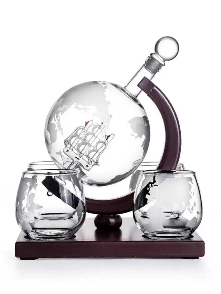 Графин для виски набор водок глобус графин с 4 очками кухонный бар диспенсер