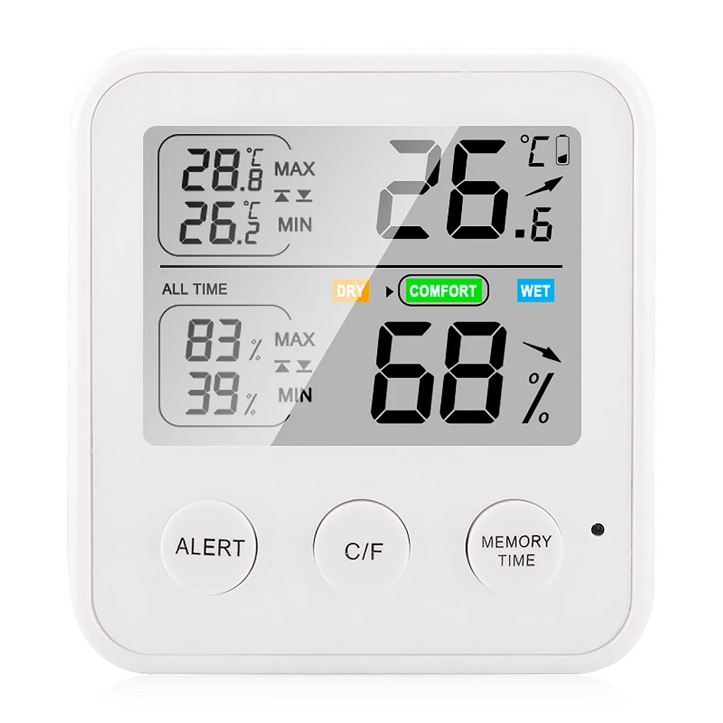 

2 Pieces Outdoor Indoor Wireless Digital Thermometer Thermo-Hygrometer Display Emitter Temperature Humidometer Remote Sensor