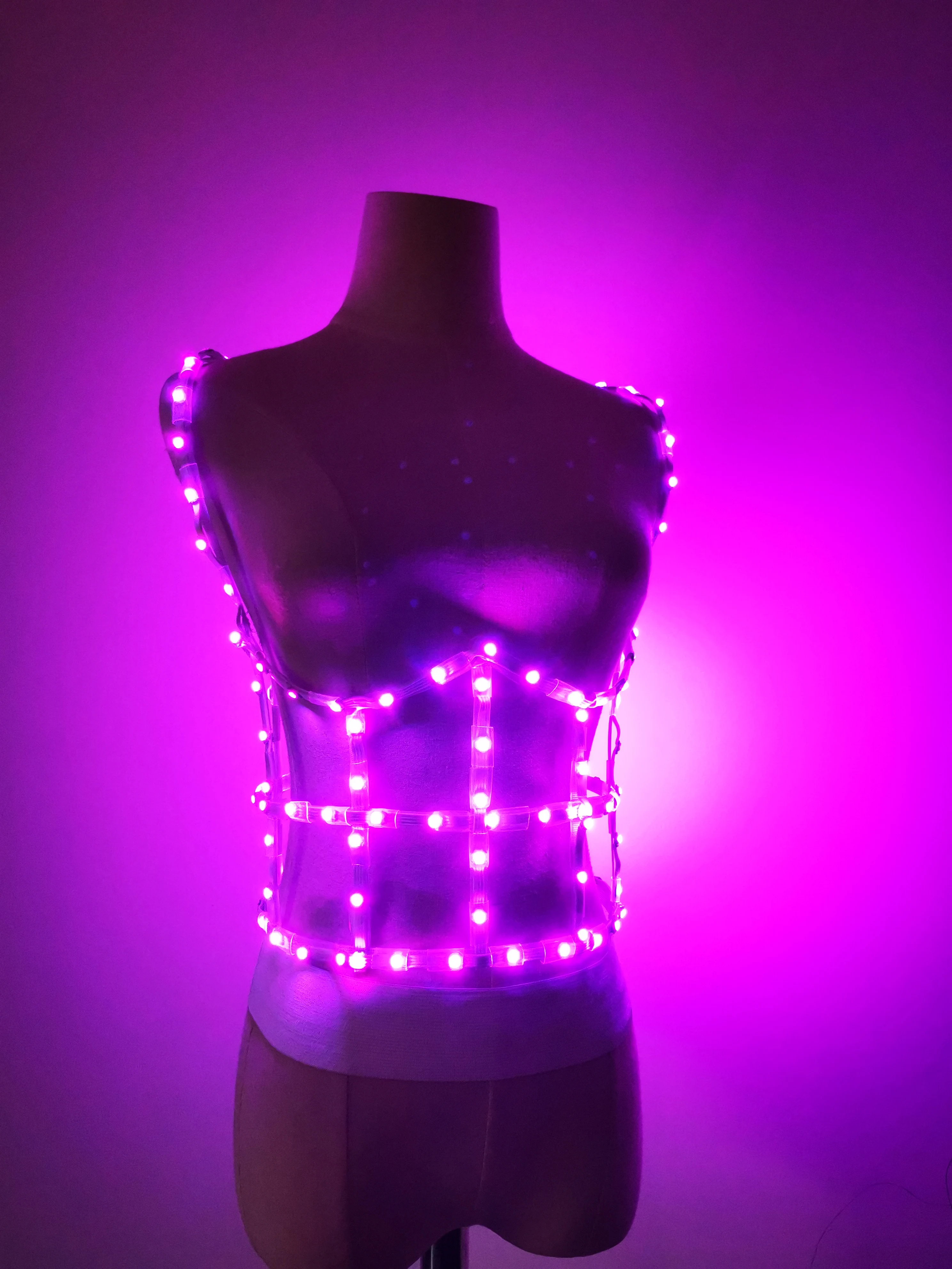 Женское соблазнительное светодиодное корсет клетка для девушек на Хэллоуин