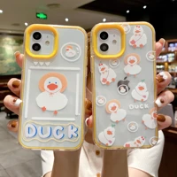 yellow duck 3in1 frame case for iphone 13 pro max mini 13 12 11 8 7 6 plus xs max xr x se tranparent soft tpu cover phone cases