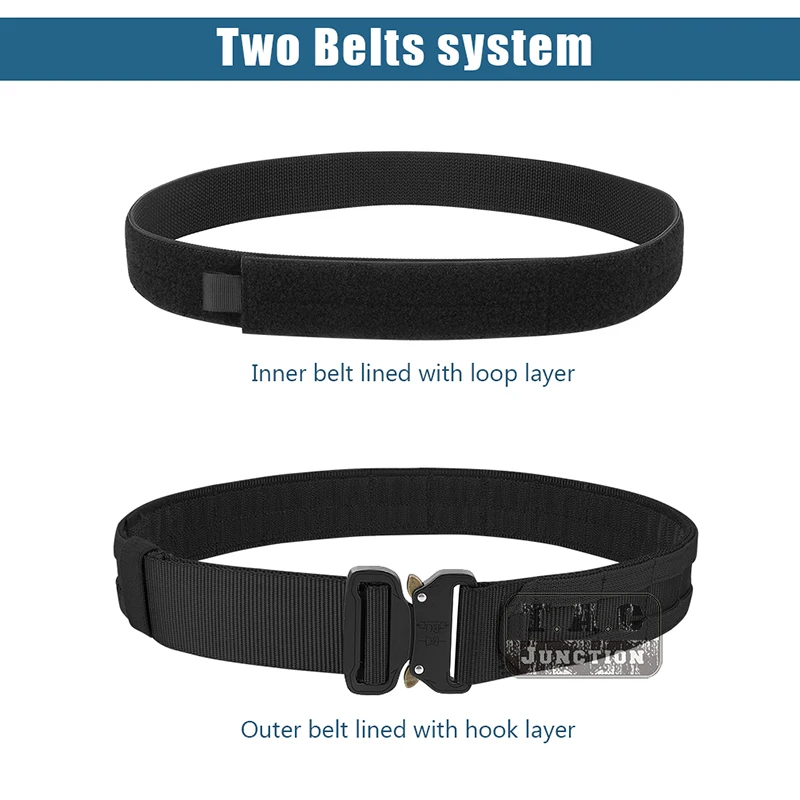 

1.75& 1.5 Outer & Inner MOLLE Belt Tactical 2 IN 1 Quick Release MOLLE Rigger Duty Belt For Hunting Shooting Outdoor Black